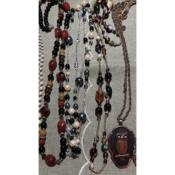 Costume Jewelry Lot 12 Necklaces Vintage - Picture 6 of 13